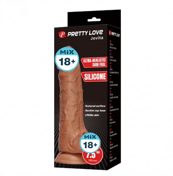 PRETTY LOVE - Jovita Ultra-Realistic Silicone Dildo (L:19cm - D:3.3cm) PRETTY LOVE - Jovita Ultra-Realistic Silicone Dildo (L:19cm - D:3.3cm)